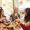 Friends with wine in Arlington